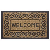 Kokos Fußmatte Welcome Beige-Schwarz 45x75 cm