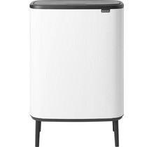 Brabantia Bo Touch Bin Hi 60L Weiß – Design Mülleimer mit Soft-Touch Deckel