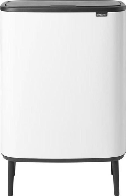 Brabantia Bo Touch Bin Hi 60L Weiß – Design Mülleimer mit Soft-Touch Deckel