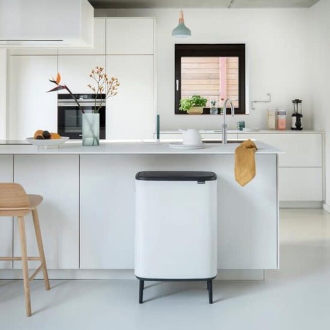 Brabantia Bo Touch Bin Hi 60L Blanc – Poubelle Design à Fermeture Douce