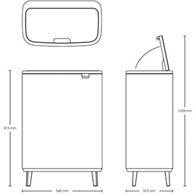 Brabantia Bo Touch Bin 60L White