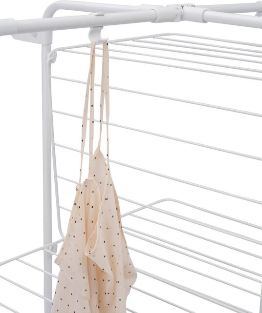 Brabantia Hang On Tower Drying Rack 30m – Foldable Clothes Airer with Wheels, 4 Levels, 25kg
