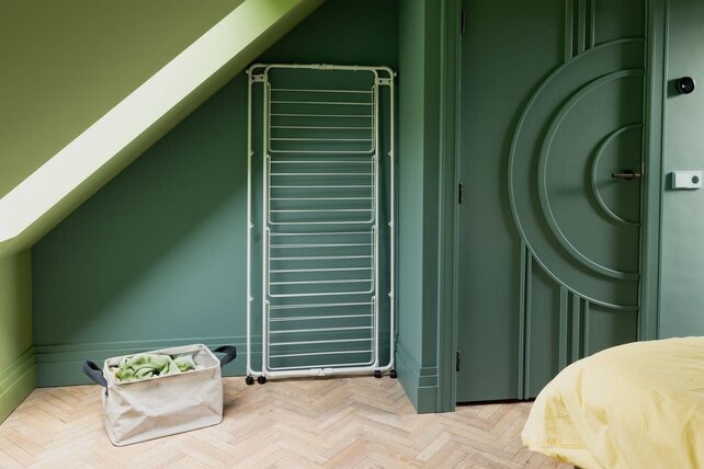 Brabantia Hang On Droogtoren 30m – Inklapbaar Wasrek met Wielen, 4 Niveaus, 25kg Capaciteit