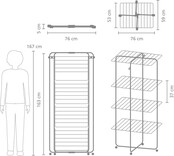 Brabantia Hang On Séchoir Tour 30m – Pliable avec Roulettes, 4 Niveaux, 25kg