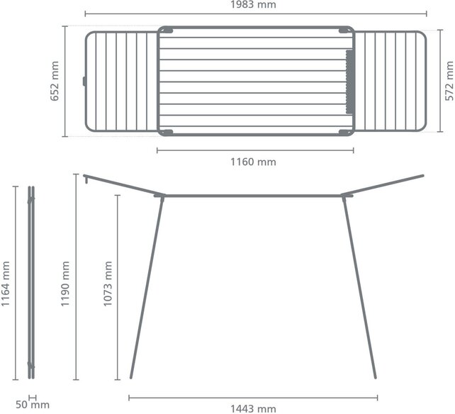 Brabantia Séchoir Pliable 22m Extra Haut Blanc