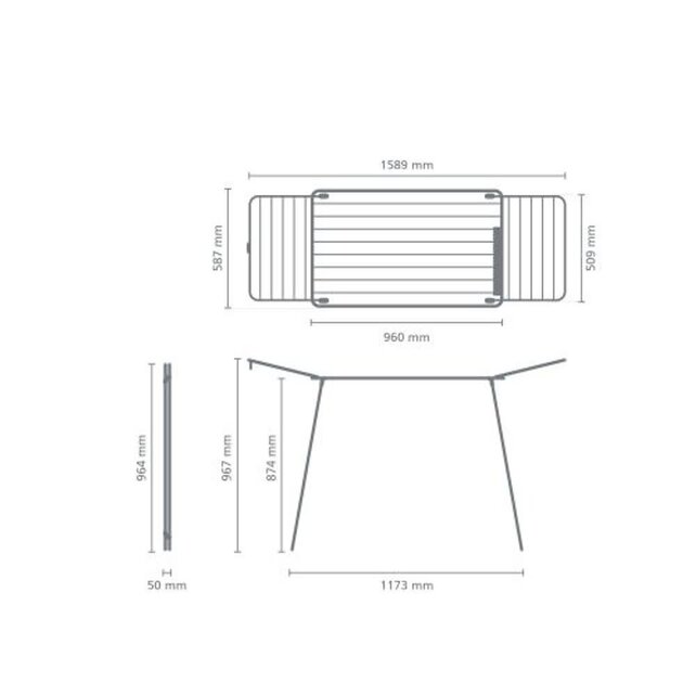 Brabantia Séchoir Pliable 18m Blanc Mat