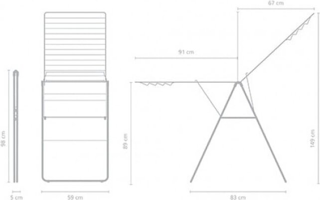 Brabantia Séchoir Pliable 25m Noir Mat