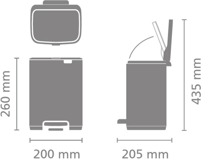 Brabantia Bo Treteimer 4L – Bad Mülleimer mit Soft Close, Lilac Pink