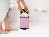 Brabantia Bo Treteimer 4L – Bad Mülleimer mit Soft Close, Lilac Pink