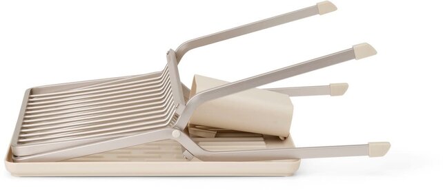 Brabantia SinkSide Égouttoir Pliable – Compact avec Bac d’Égouttage, Beige