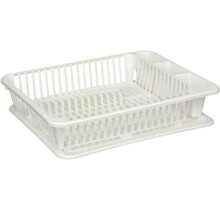 Sunware Kitchenware Égouttoir avec Plateau Blanc – Plastique – 45,5 x 36 x 10 cm