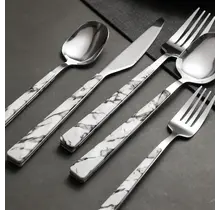 Holister 20-delige Bestekset met Marmerlook Handgrepen – RVS Modern Design