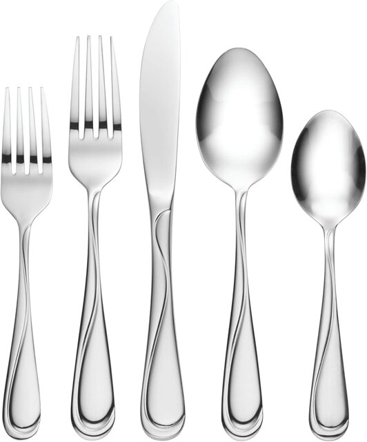 Hampton Forge Swirl 58pc Flatware Set – 18/0 Stainless Steel