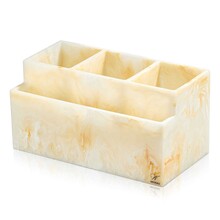 Marble Resin Silverware Caddy with Napkin Holder