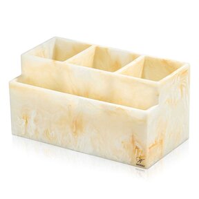 Marble Resin Silverware Caddy with Napkin Holder