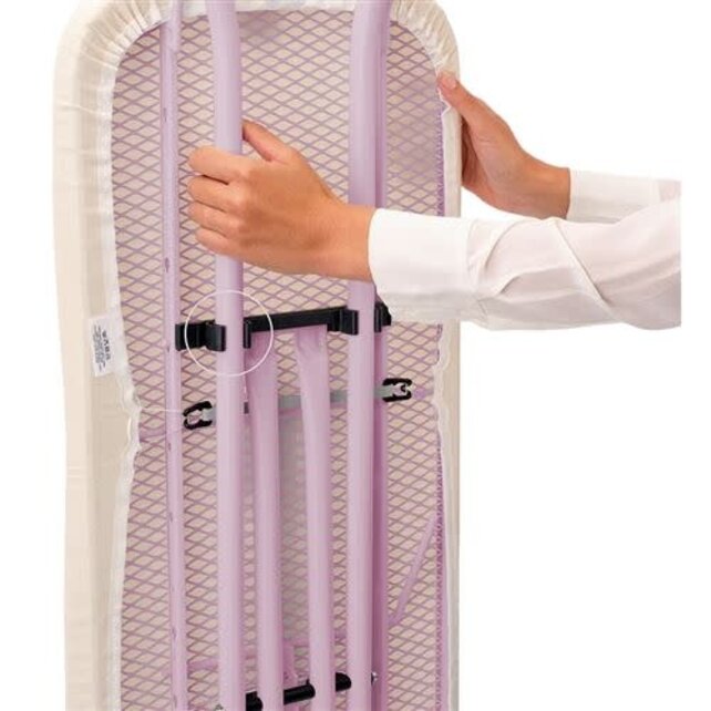 Brabantia Bügelbrett B 124x38 cm Lilac – Kompaktes Dampfbügelbrett mit Höhenverstellung
