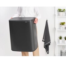 Brabantia Bo Touch Bin 60L Confident Grey – XXL Trash Can with Soft-Touch Lid