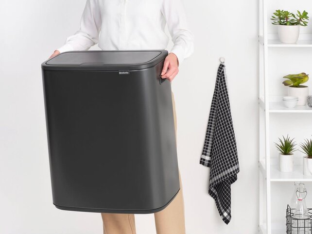 Brabantia Bo Touch Bin Poubelle 60L Confident Grey – Grande Poubelle Soft-Touch