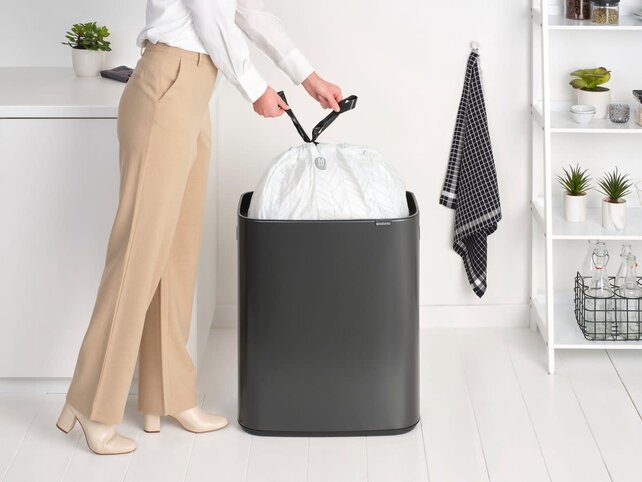 Brabantia Bo Touch Bin Waste Bin - 1 Compartment - 60 liters - Confident Grey