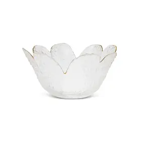 Flower Bowl with Gold Rim