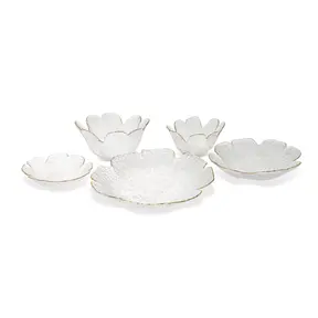 Flower Bowl with Gold Rim