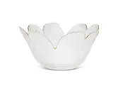 Vivience Blumenförmige Schale mit Goldrand – Elegante Servierschale