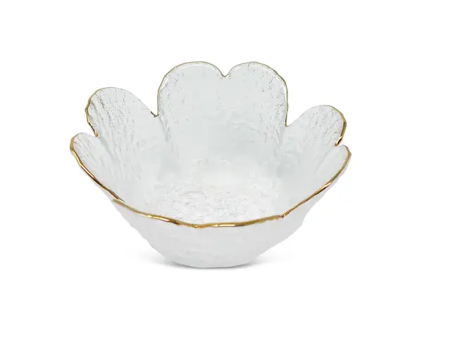 Vivience Bol Fleur avec Bord Doré – Bol de Service Élégant