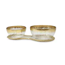 2 Bowl Relish Dish Set on Tray