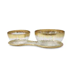 2 Bowl Relish Dish Set on Tray