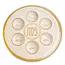 Art Melamine Passover Plate 35 cm- White Marble