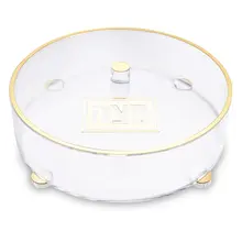 Round Lucite Matzah Box with Glitter 40 cm