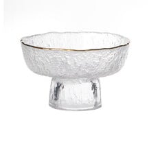 Novell Set of 6 Clear Glass Footed Dessert Bowls with Gold Rim – Ø11.5 cm