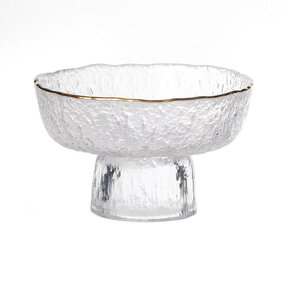 Lot 6 Coupes Dessert Verre Bord Doré
