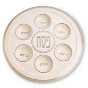 Melamine Passover Plate 35 cm- White Marble