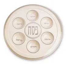 Art Seder Teller Melamin Weiß mit Silber 35 cm