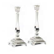 Paldinox  Set of 2 Classic Silver Plated Candle Holders 36 cm