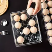 12 Compartment Egg Holder with Lid Transparent