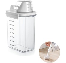 Airtight Detergent Dispenser 1.8L – Transparent Laundry Container with Measuring Cup