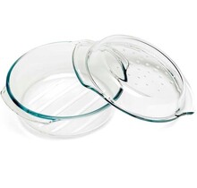 Cosy & Trendy Plat rond en verre avec couvercle 2.4L 22x10cm Grill & Drop Borosilicate