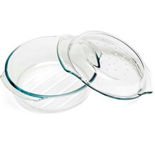 Round Glass Oven Dish with Lid 2.4L