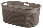 Curver Filo Wäschekorb 45L Braun mit Griffen Recycelter Kunststoff Leicht und Robust