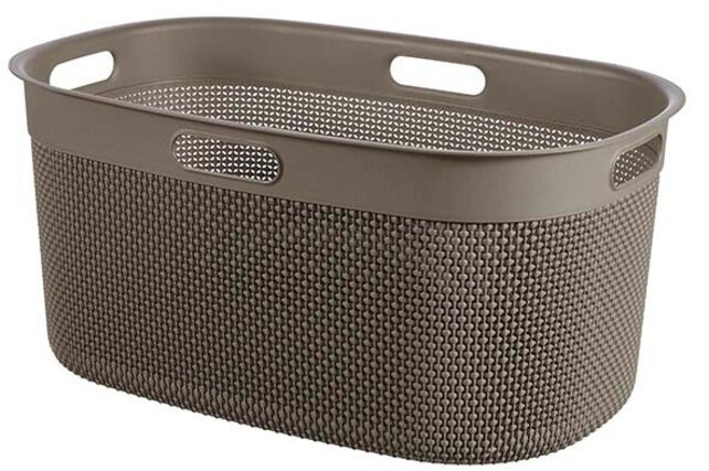 Curver Filo Laundry Basket 45L Cappuccino with Handles Recycled Plastic Lightweight Durable