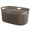 Curver Curver Filo Wäschekorb 45L Braun mit Griffen Recycelter Kunststoff Leicht und Robust