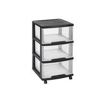 Curver  Essentials Ladesysteem 3x20l Wielen Zwart -Transparant 37x39xh67