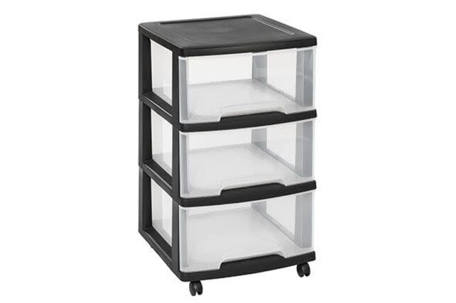 Curver  Essentials Ladesysteem 3x20l Wielen Zwart -Transparant 37x39xh67