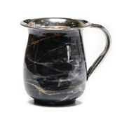 Paldinox Black Marble Effect Wash Cup with Polished Handles