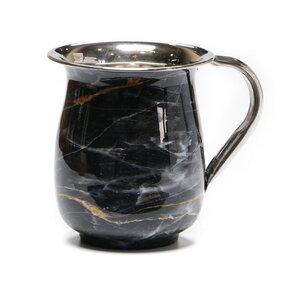 Hand Wash Cup Black Marble Inside And Handles Polished