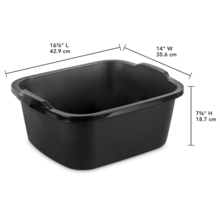 Dishpan-Rect- Black 18Qt-17L