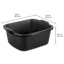 Dishpan-Rect- Black 18Qt-17L