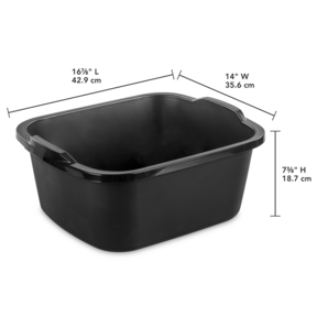 Dishpan-Rect- Black 18Qt-17L